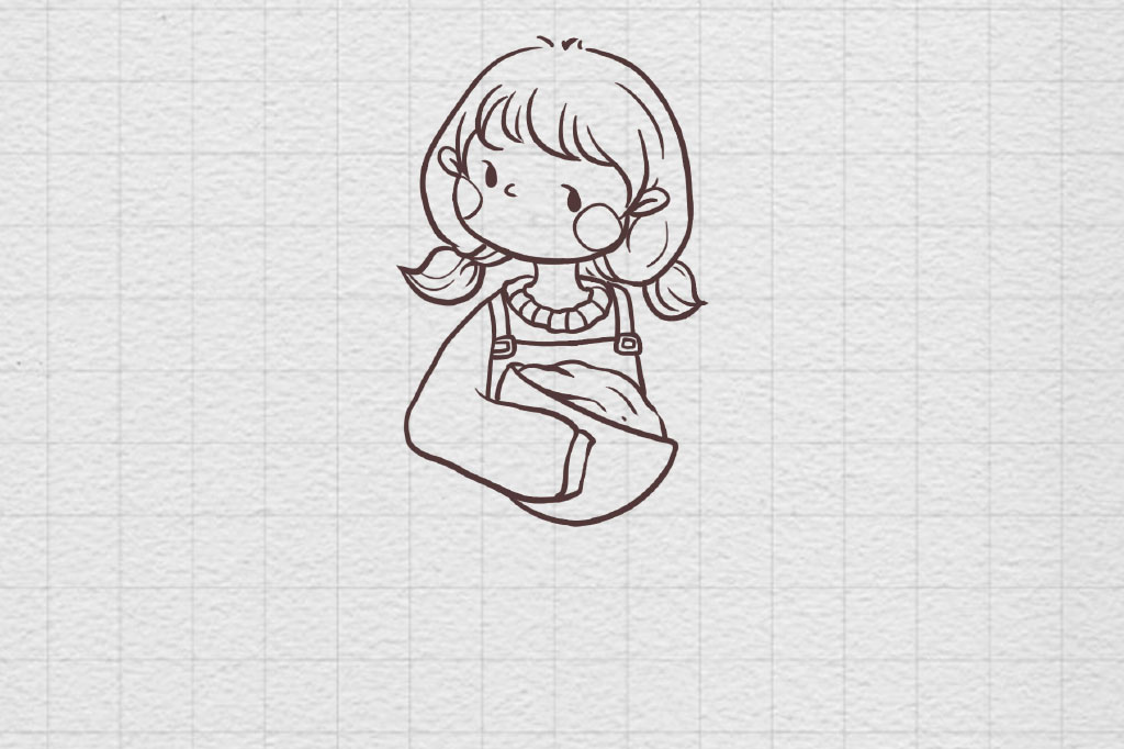 我的美少女妈妈简笔画画法步骤-图3