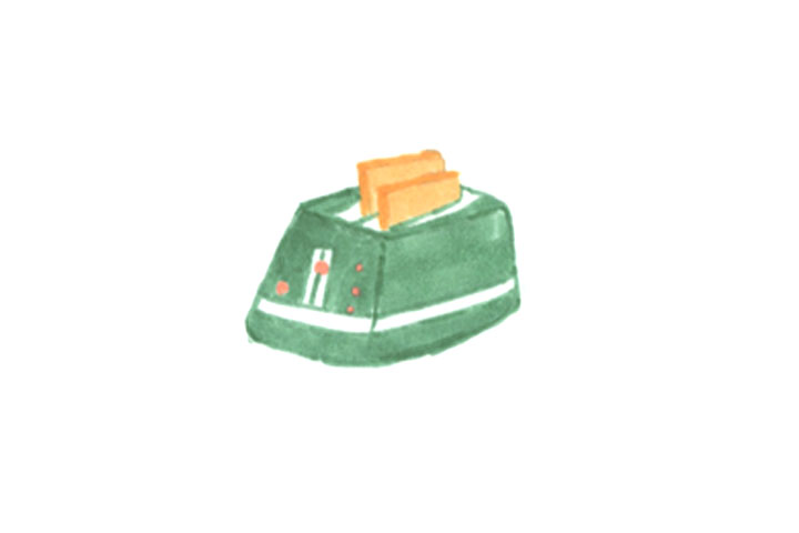 厨房用品简笔画 面包机怎么画-图3