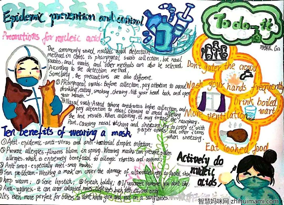 “抗击疫情”主题英文手抄报（6张）-图1