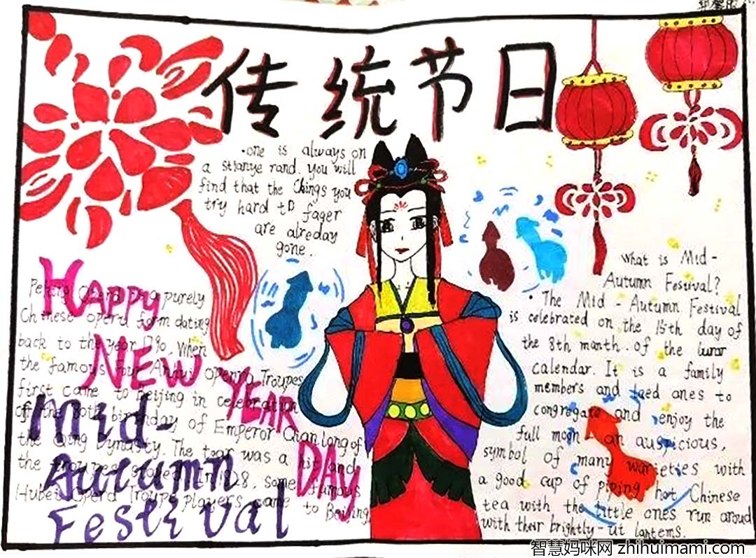 6张简单英语中国传统节日手抄报-图3