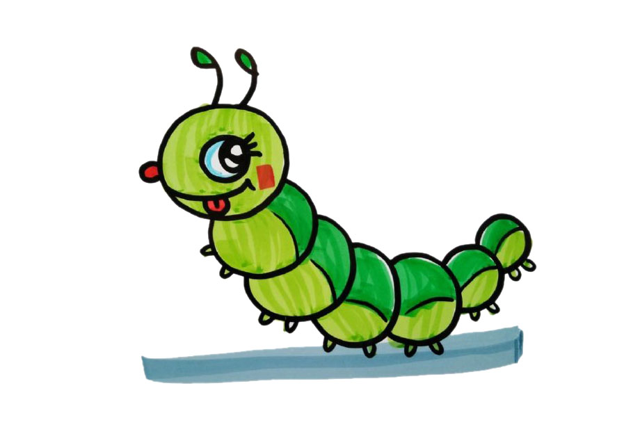 五张可爱的毛毛虫简笔画图片-图1