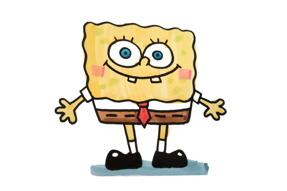 三张可爱海绵宝宝简笔画图片-图1