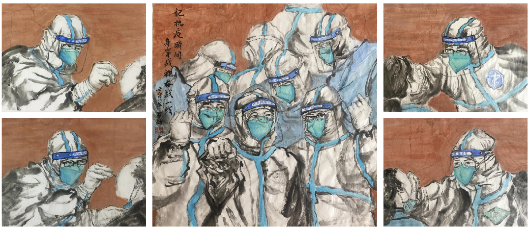 记抗疫瞬间儿童绘画作品