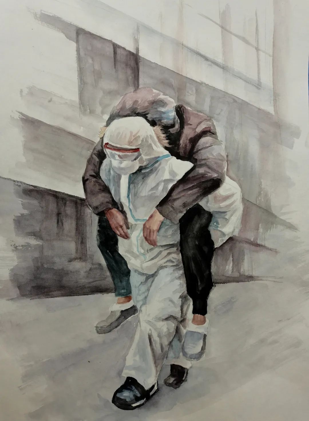 致敬每一位抗疫英雄，抗疫儿童画---赴行者