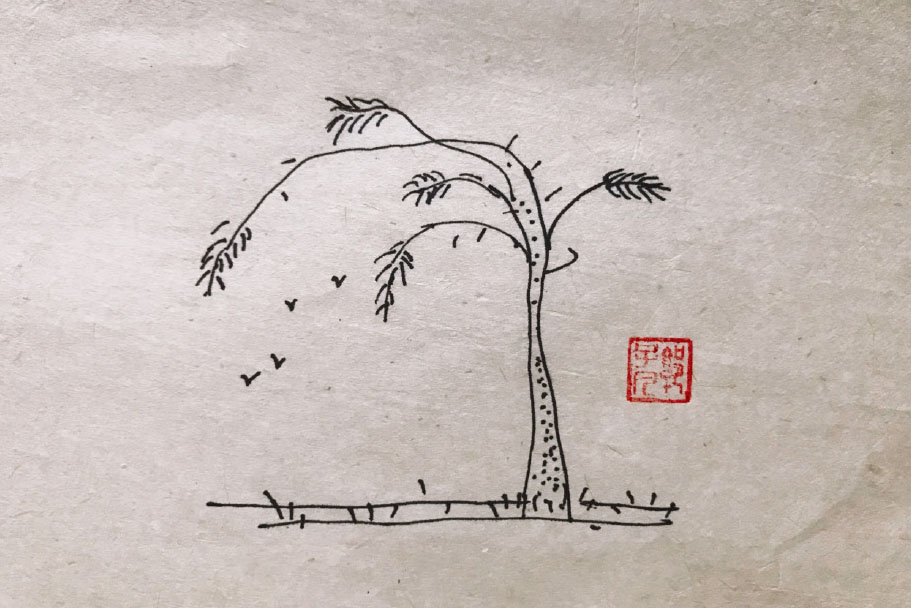 春天大树风景简笔画图片-图5