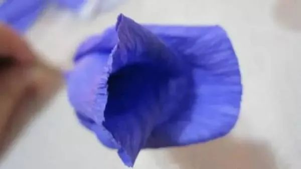 步骤8：同样方法，第二片花瓣和第一片花瓣错开依次粘贴。