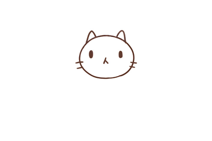 委屈巴巴的小猫简笔画画法步骤-图4