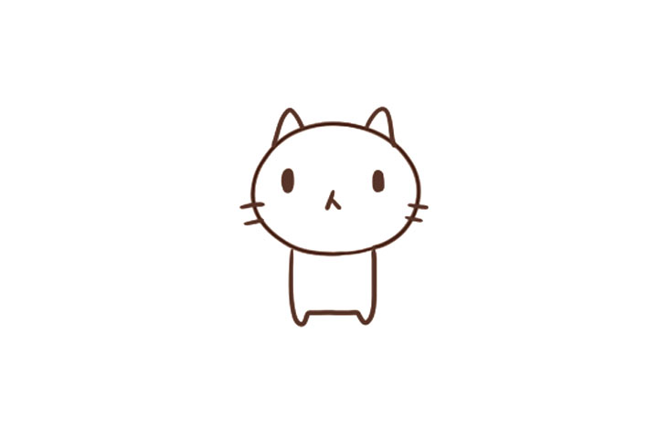 委屈巴巴的小猫简笔画画法步骤-图5