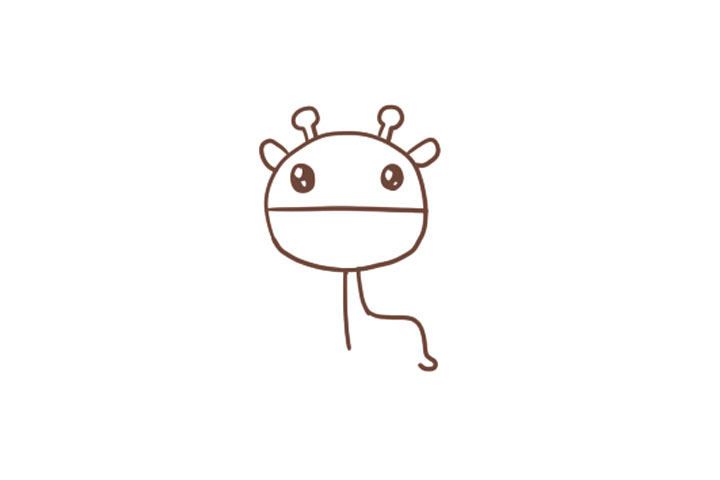 萌萌的Q版长颈鹿怎么画-图7