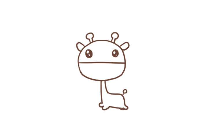 萌萌的Q版长颈鹿怎么画-图9