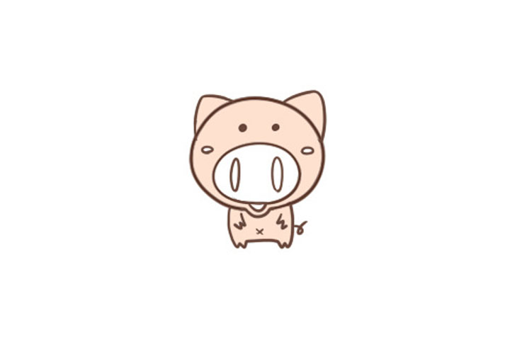 干饭小猪简笔画画法步骤-图8