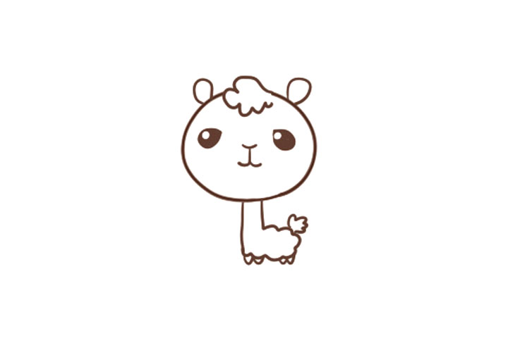 可爱小羊驼简笔画画法步骤-图8