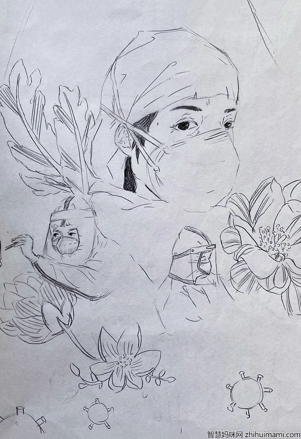 弘扬抗疫精神儿童画-图5