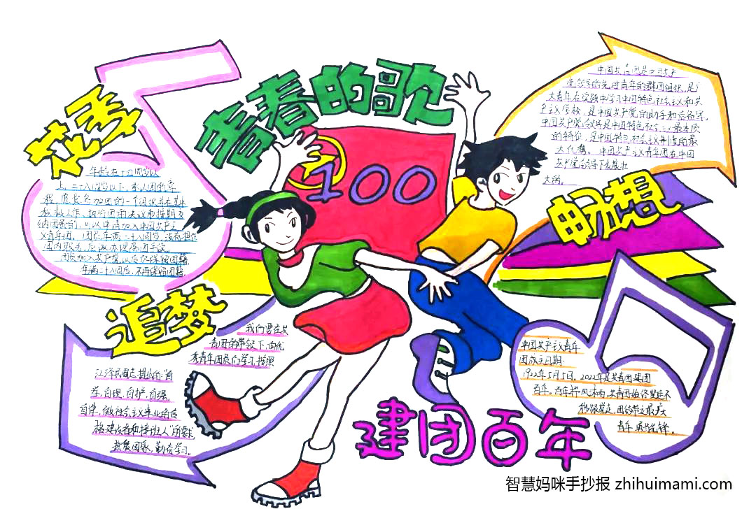 “青春心向党，建功新时代”手抄报一等奖（8张）-图3