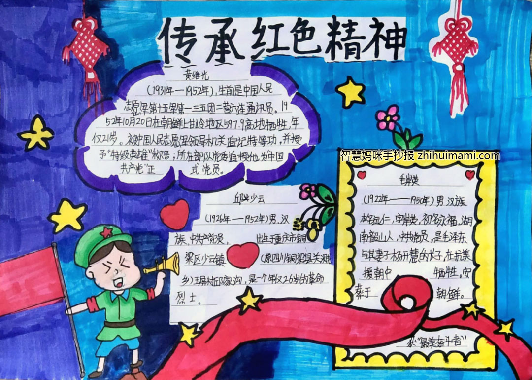 7张关于传承红色精神的手抄报绘画-图3