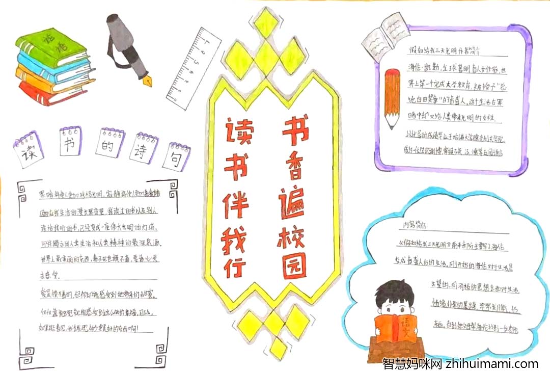 阅读伴我成长——读书日手抄报一等奖（5张）-图2