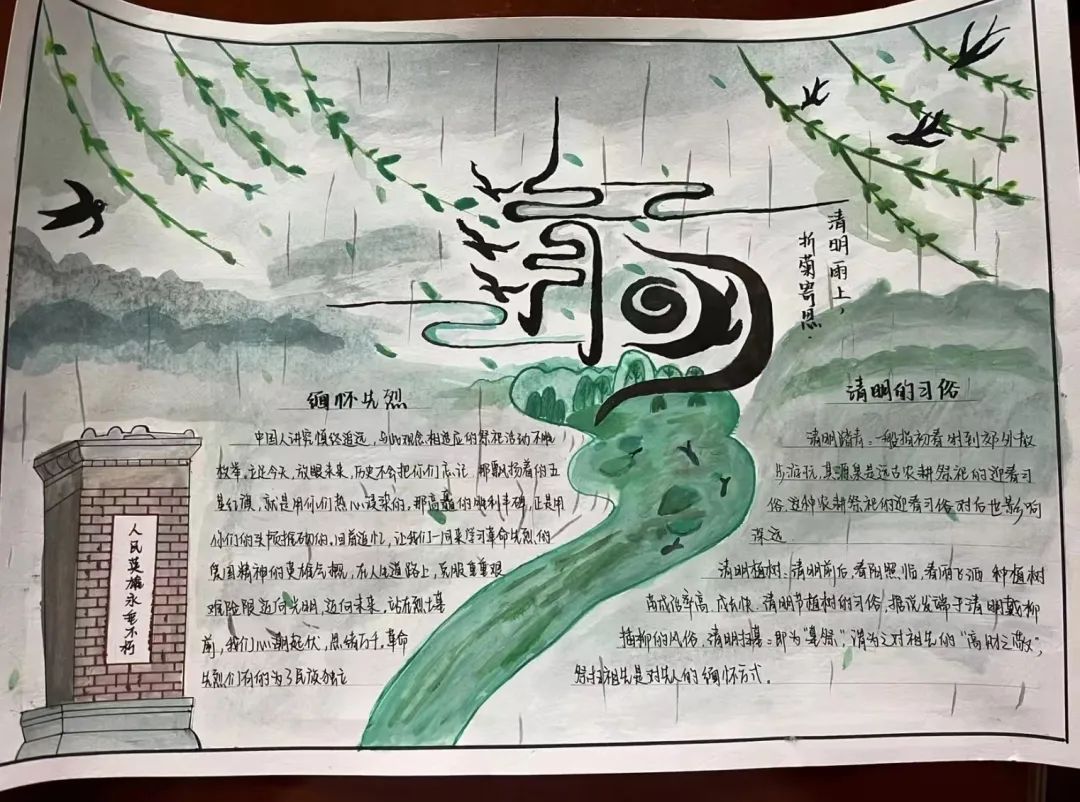 小学六年级清明节祭祖手抄报-图4