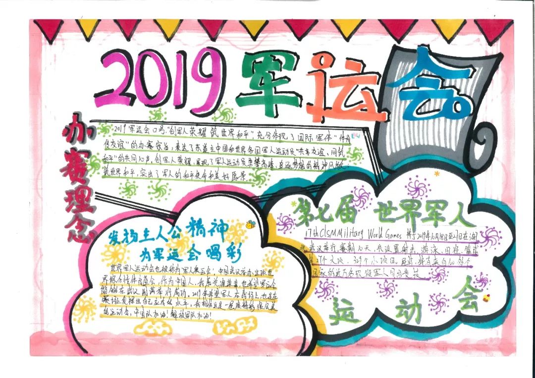 关于红领巾与军运会同行的手抄报-图2