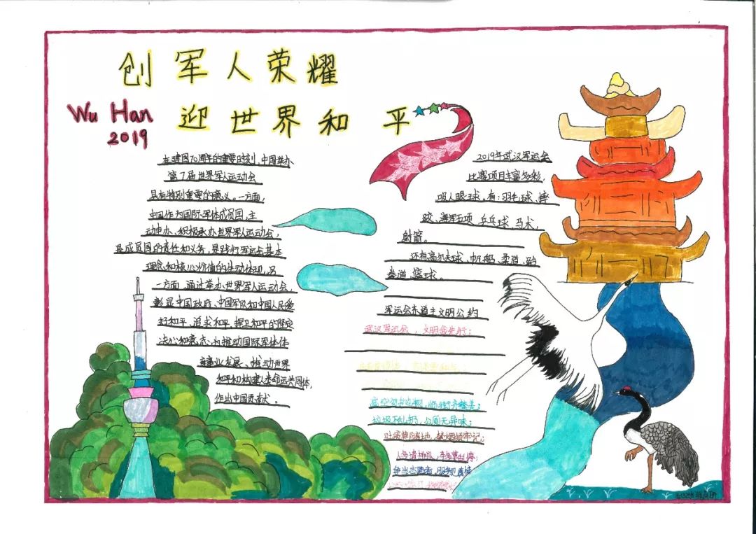 第七届世界军运会的手抄报绘画-图4
