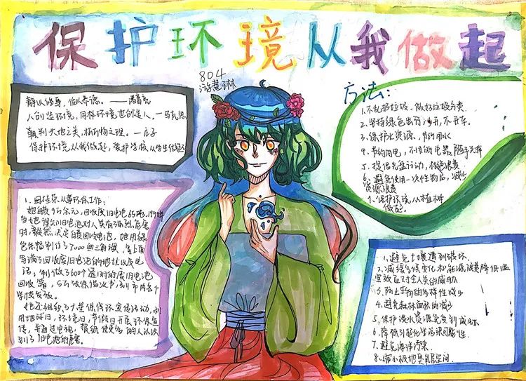 绿水青山就是金山银山主题手抄报-图3