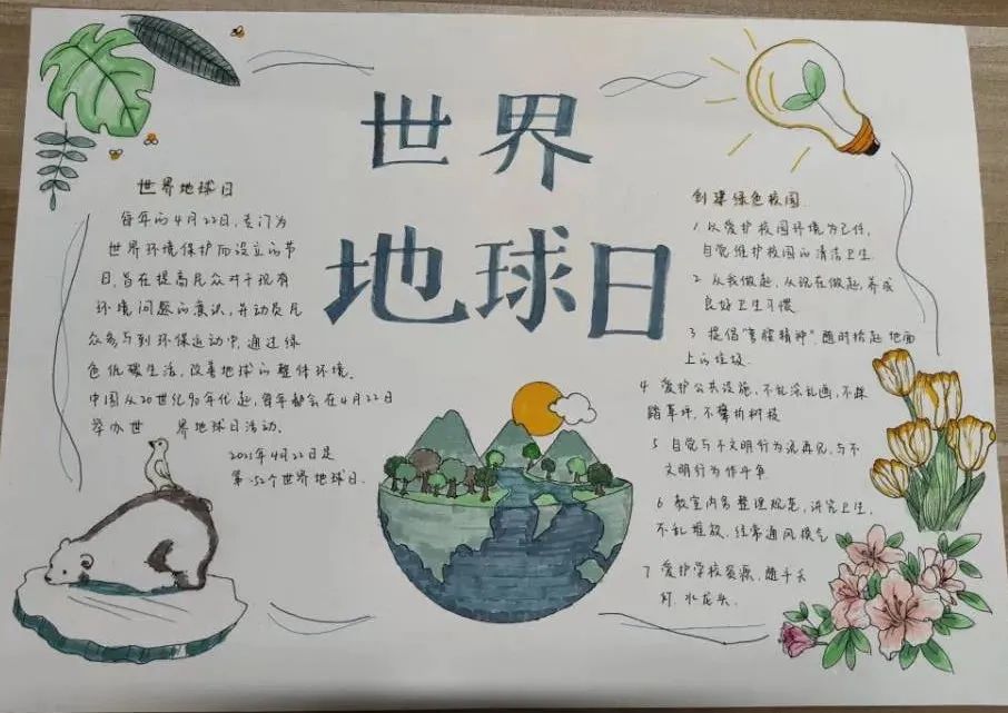 爱护地球保护环境手抄报获奖作品-图2
