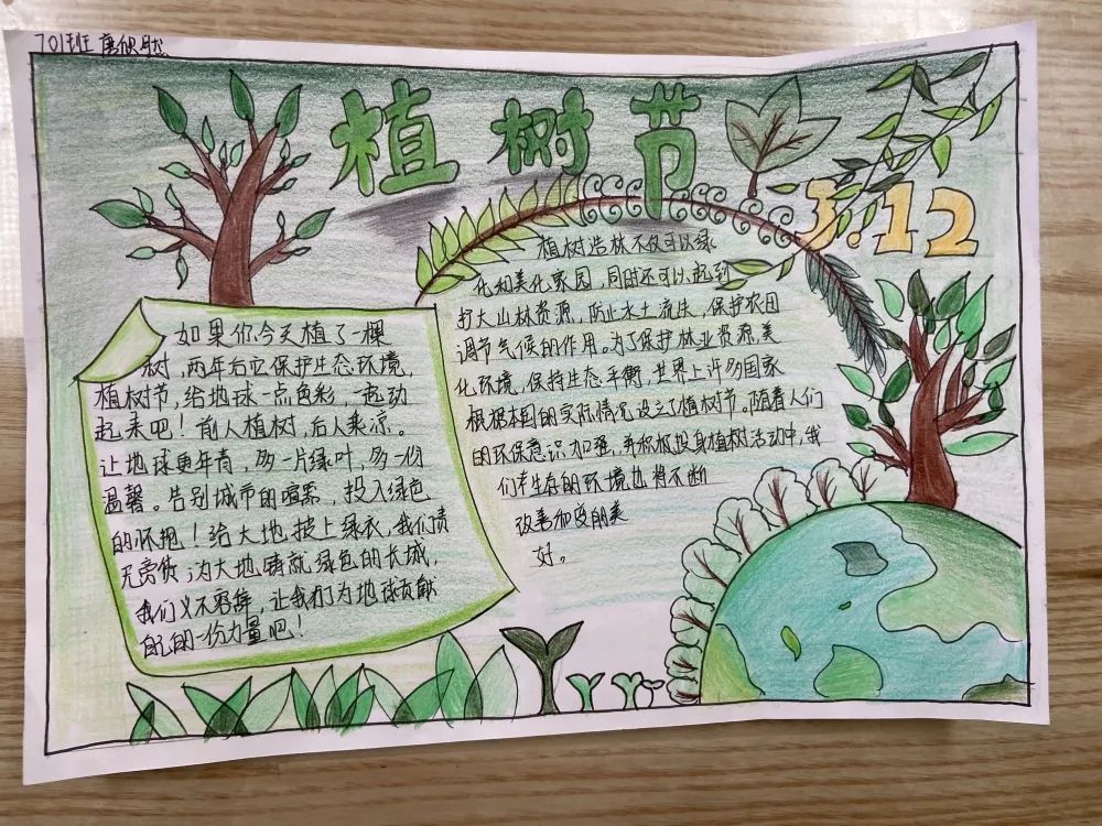 小学三年级植树节手抄报-图1