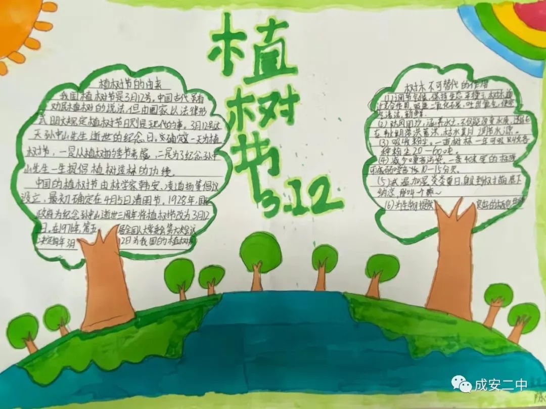 二年级小学生植树节手抄报-图3