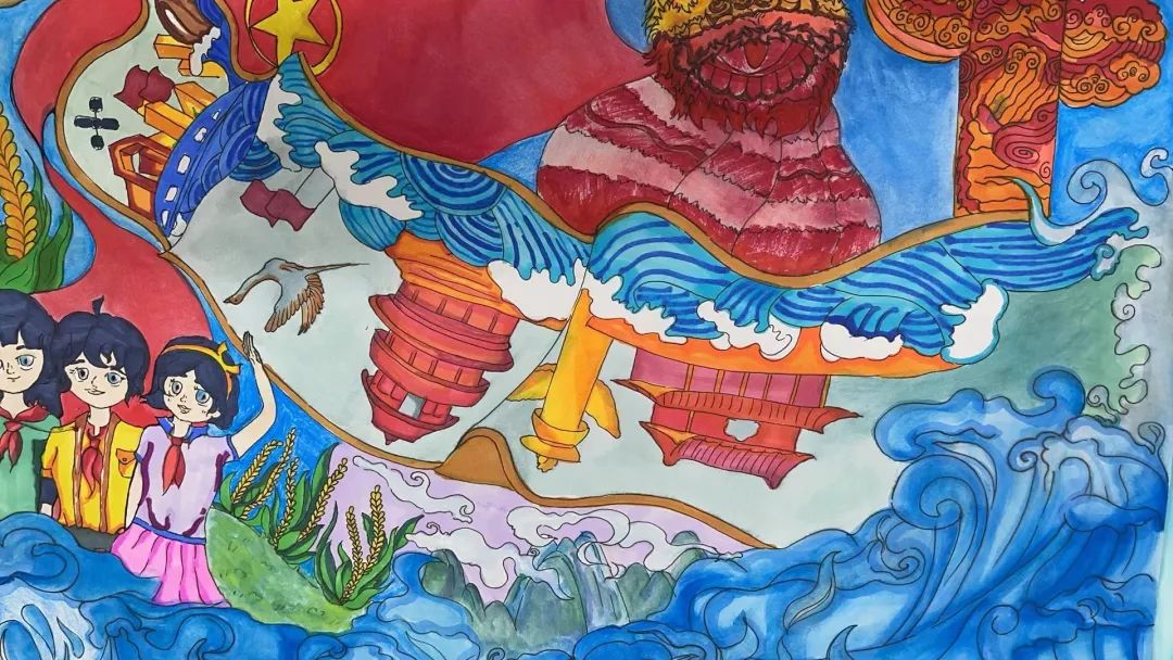 庆祝建党100周年儿童绘画作品