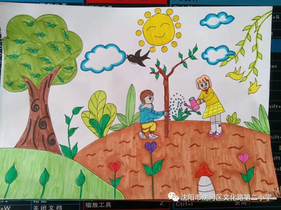 简单的爱绿护绿植树节手抄报-图4