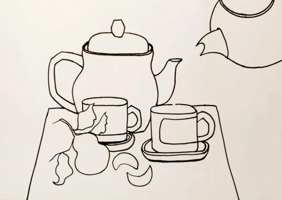 步骤1：绘制线稿，铅笔起形，勾线笔勾边，把轮廓画出来就好。