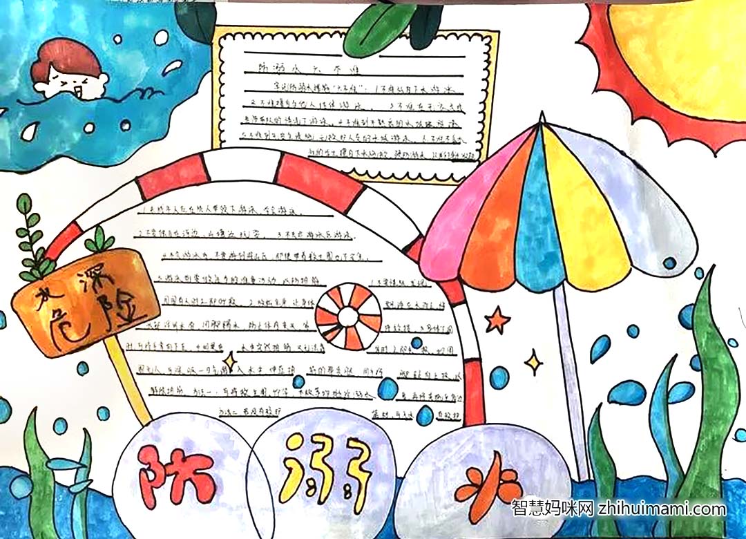 防溺水手抄报简单好画-图4