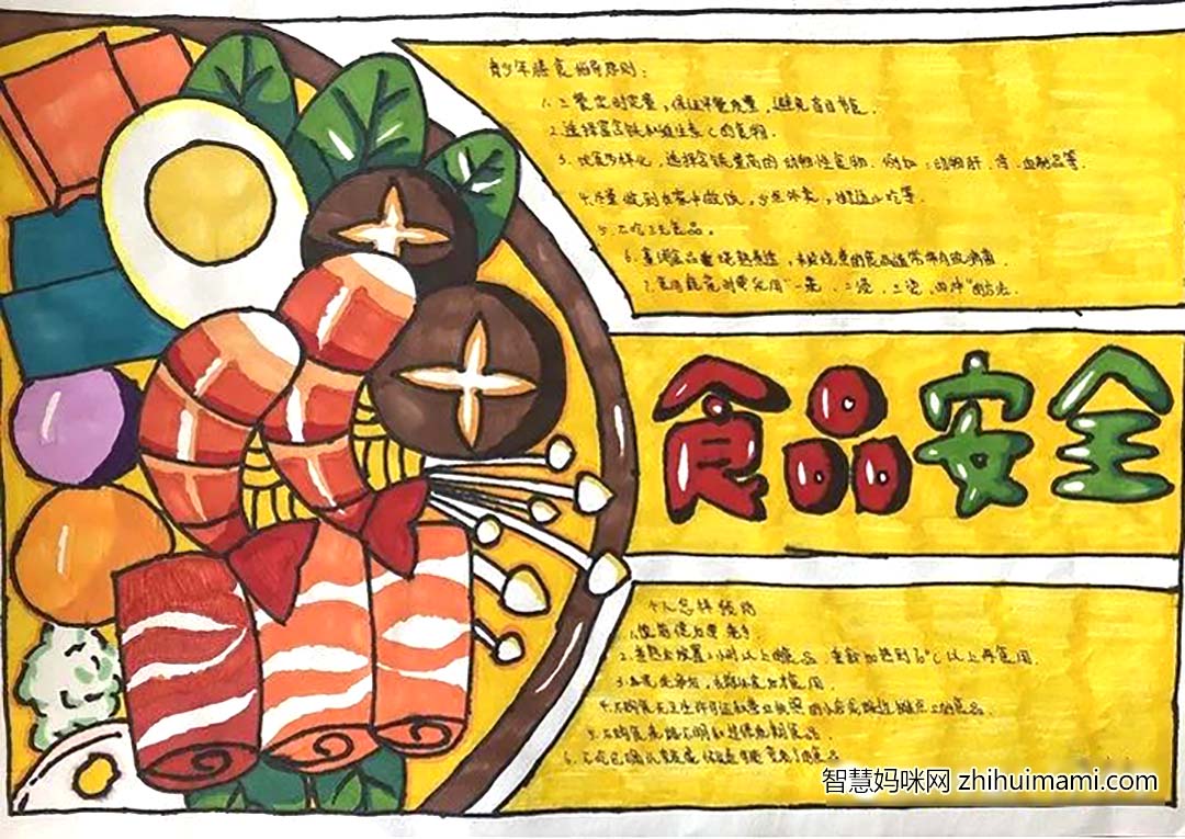 小学生食品安全手抄报6张-图5