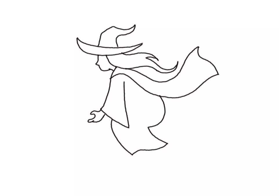 魔法之夜！女巫简笔画教程-图4