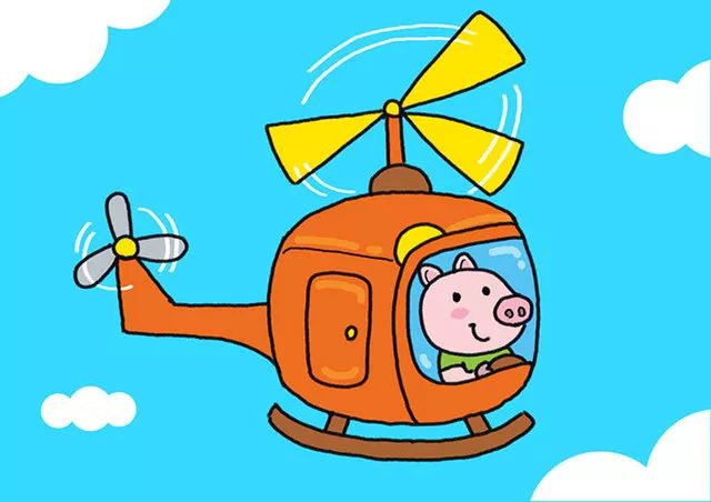 可爱的直升机简笔画画法步骤