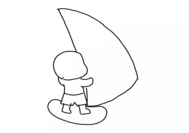 好玩的帆船运动简笔画画法-图3