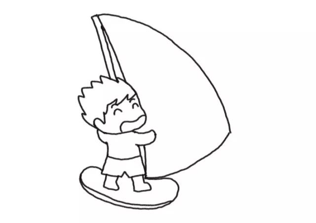 好玩的帆船运动简笔画画法-图5