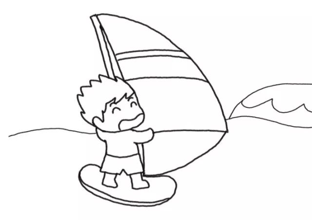 好玩的帆船运动简笔画画法-图6