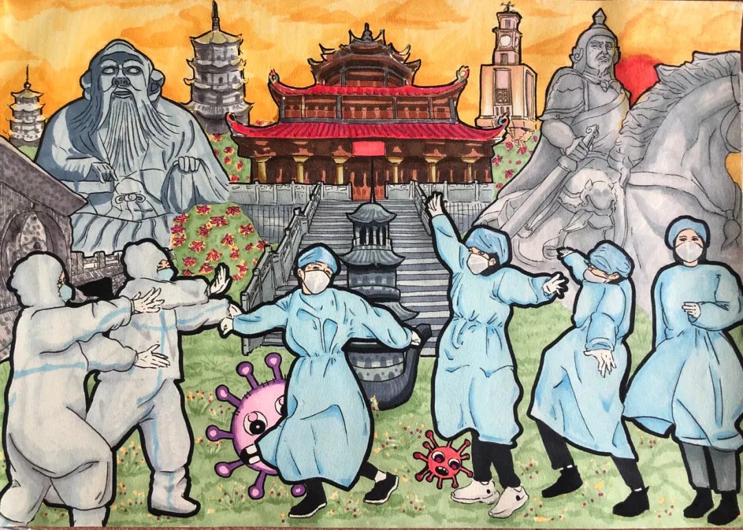 步骤1：战“疫”之花：2022春天的这场战“疫”。阳光快乐的心态是驱散阴霾最有力的武器。阳光的心态能使人乐观开朗宽容豁达、心怀感恩