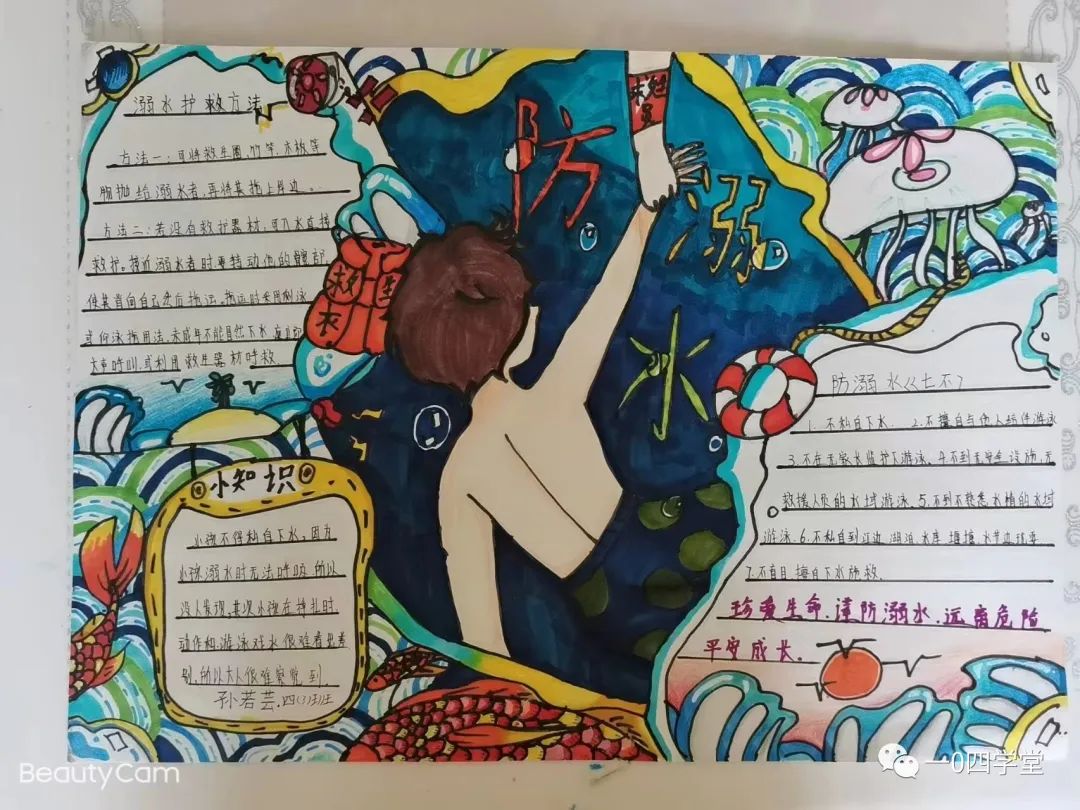 防溺水知识宣传手抄报-图1