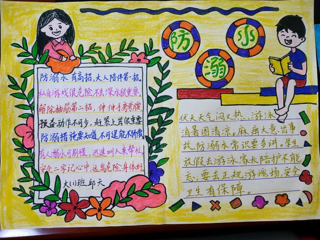 安全第一预防溺水手抄报-图2