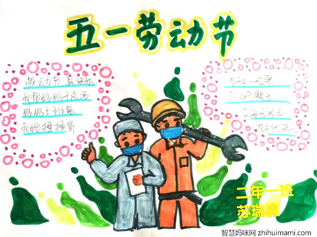 非常简单好画的51劳动节手抄报（小学生画）-图4