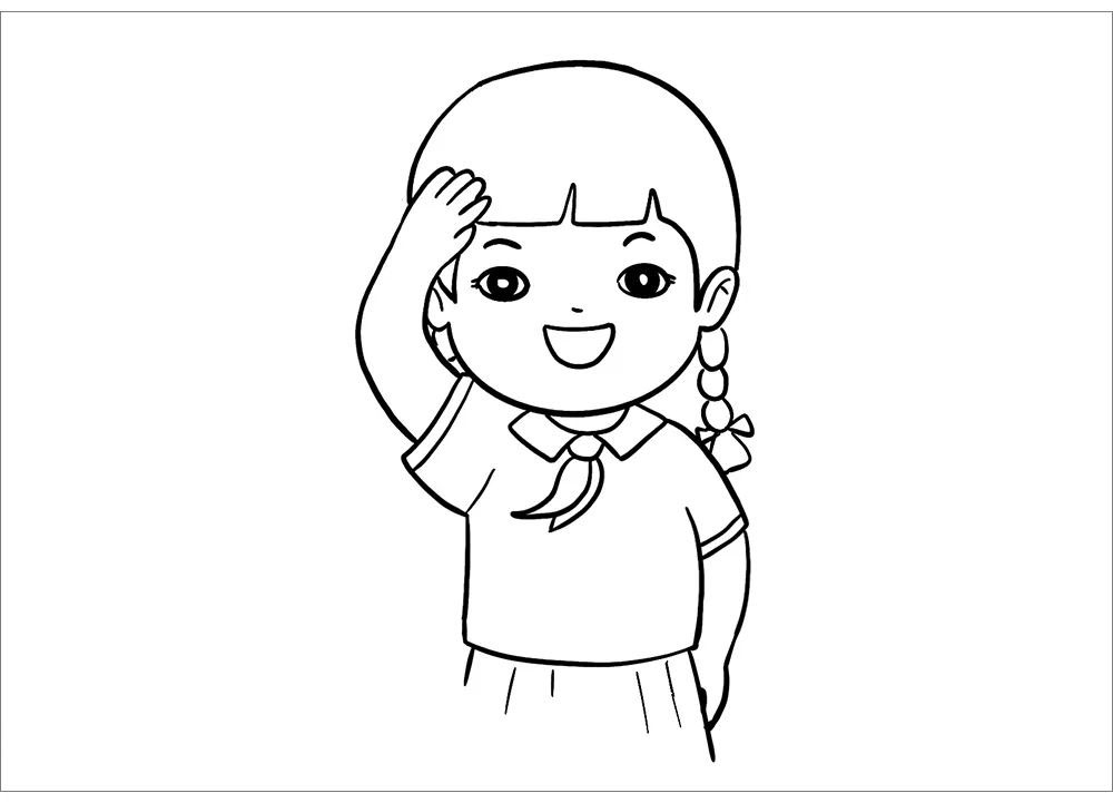 童心向党，喜迎二十大简笔画画法步骤-图3