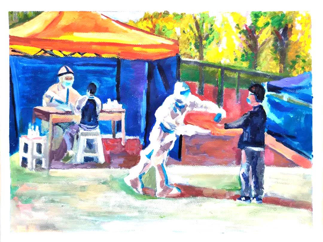 抗疫情主题绘画优秀作品