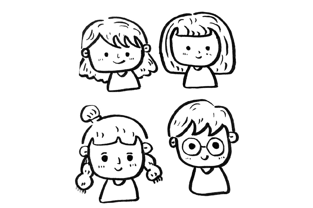 一组关于人物的可爱风简笔画图片-图3