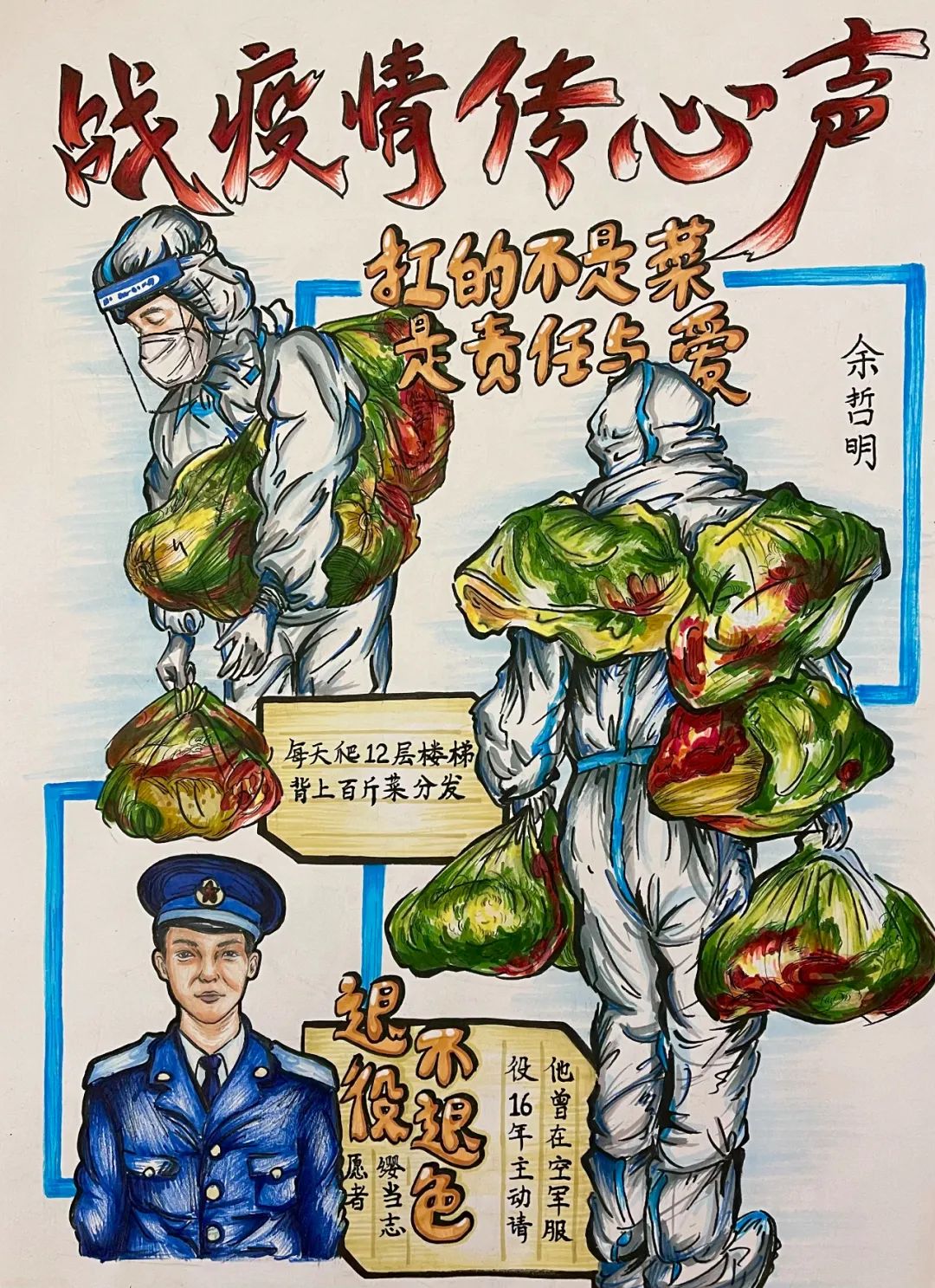 抗击疫情儿童绘画一等奖