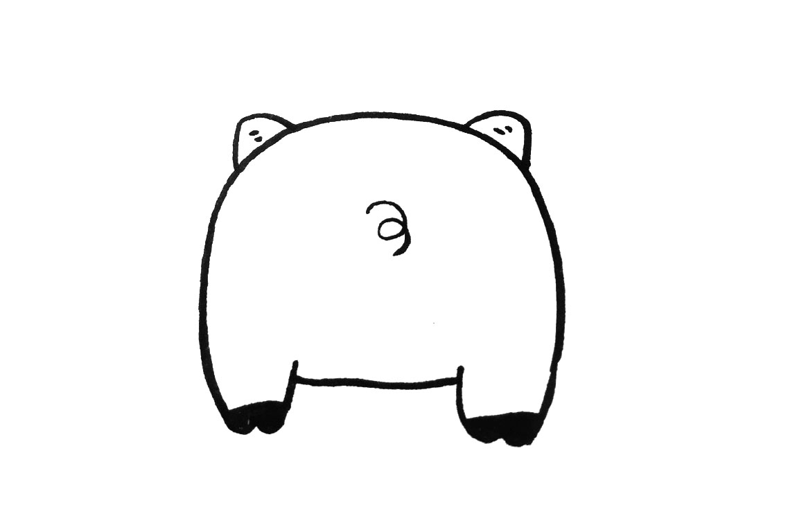一组胖乎乎的小猪简笔画图片-图7