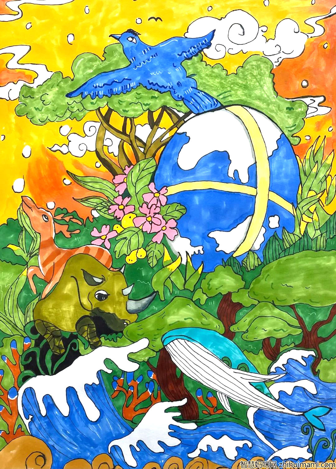 8张小学中国梦黄河情主题绘画-图2