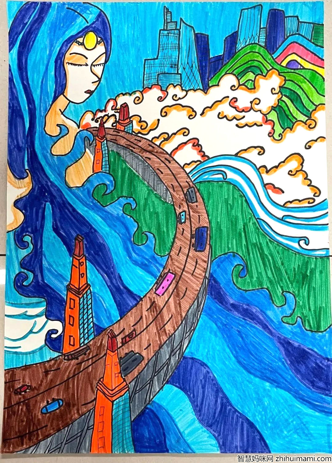 8张小学中国梦黄河情主题绘画-图8