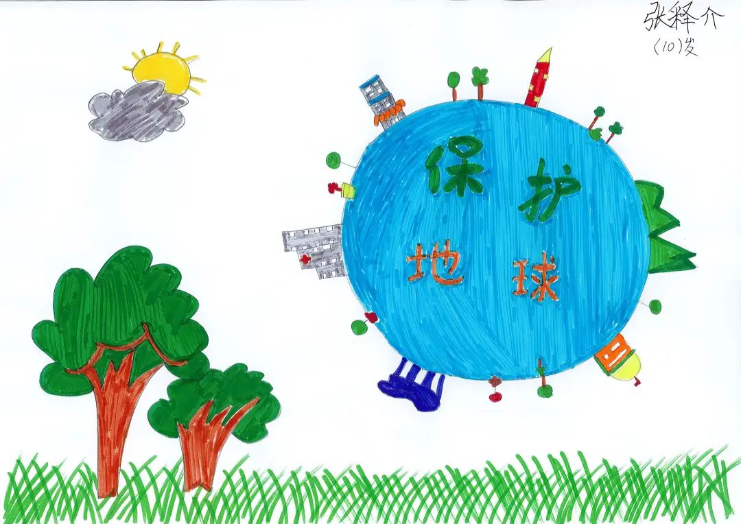 环境日儿童画 共建清洁美丽世界-图1