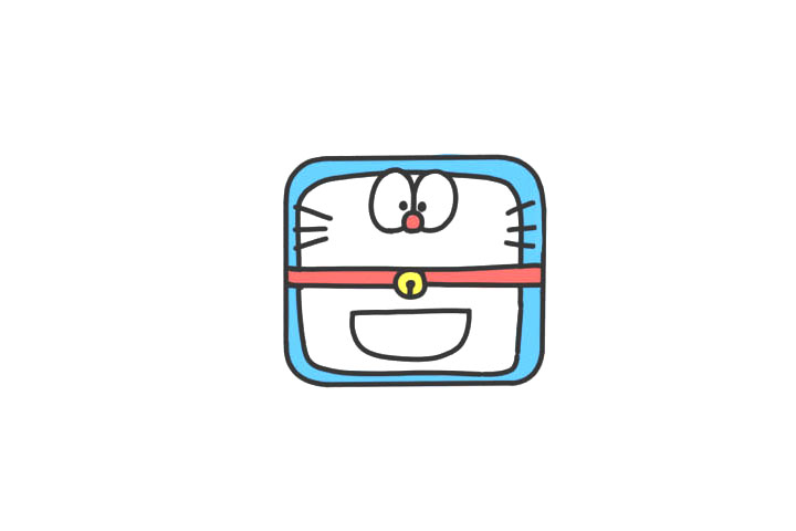 用方块画出简单的哆啦A梦